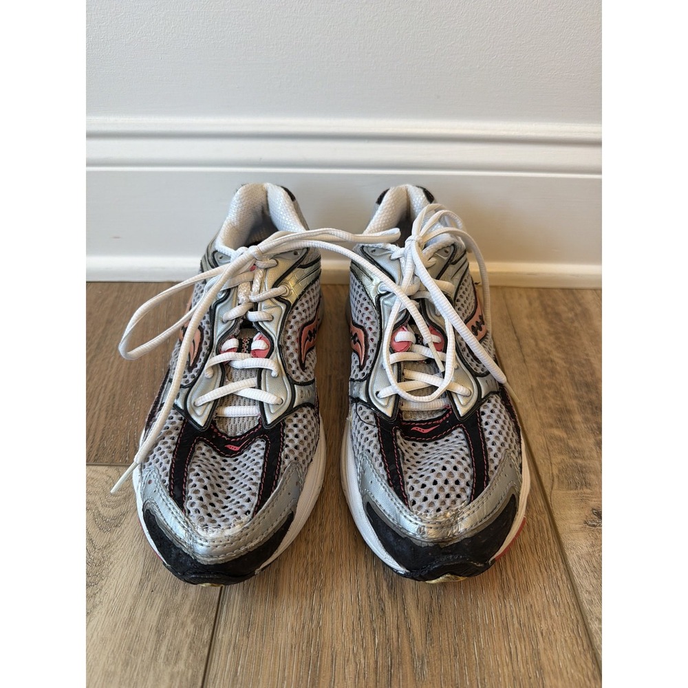Saucony ProGrid Omni 7 Women 9.5 Silver White Pink Good Running Sneakers 10D18-2